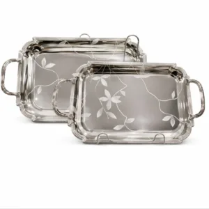 سینی دسته دار ویتارا مدل ss1800 سایز 26×42 و 35×22 سانتی متر