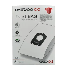 کیسه جاروبرقی دوو مدل espero DVC-S22P میکرو فیلتر5لایه مناسب جاروبرقی دوو اسپرو بسته 5 عددی